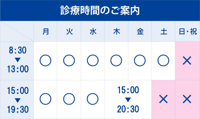 診療時間のご案内