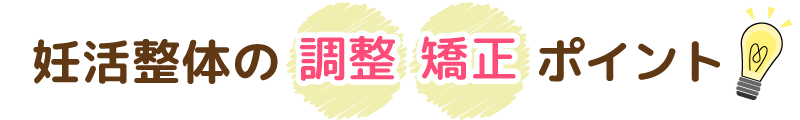 妊活整体の調整・矯正ポイント