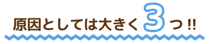 原因としては大きく3つ!!